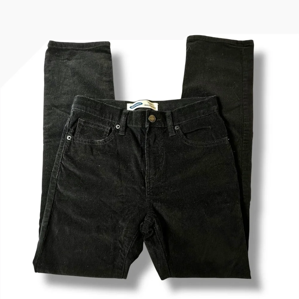 Old Navy Karate Slim Black‎ Corduroy Pants Adjustable Waist Kids Size 12